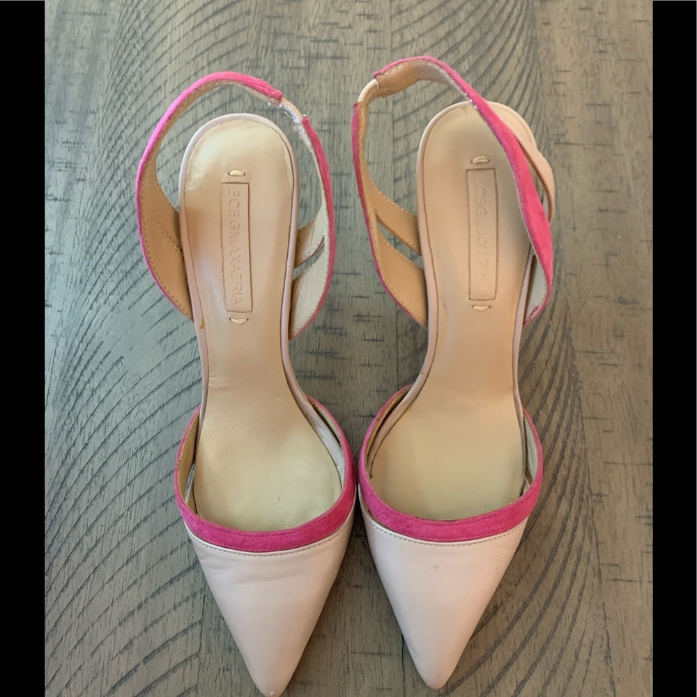 BCBG MAXAZRIA Clare Leather Slingback heel